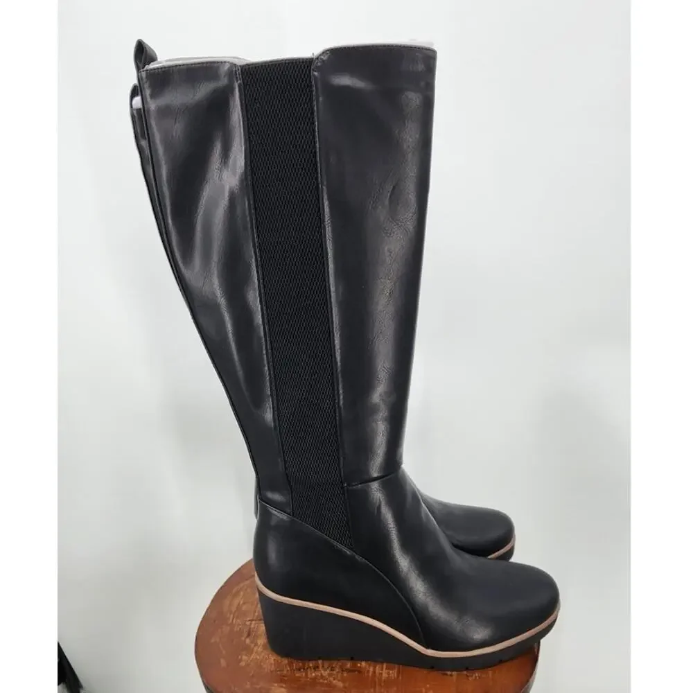 New NWOB SOUL Naturalizer Adrian Wedge‎ Boot Size 10 Black